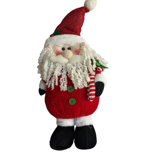 Standing Santa Claus Tall 23" Plush Merry Christmas Stuffed Decoration Holiday - Picture 2 of 6
